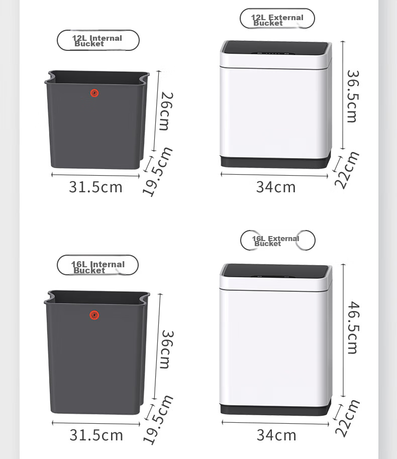 BOBO Stainless Steel Smart Sensor Trash Can, 9L Orange, Gold Electric, for Home Kitchen Living Room Bedroom, with Lid, Large Size, 8826 12