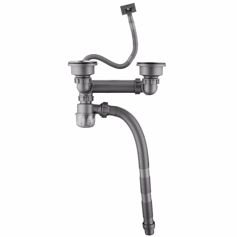 DU PONT Kitchen Sink Drain Pipe Fittings, Sink Drain Assembly, Double Sink Drainage System, Pipe Set for Washing Dishes And Vegetables, PJ022 1
