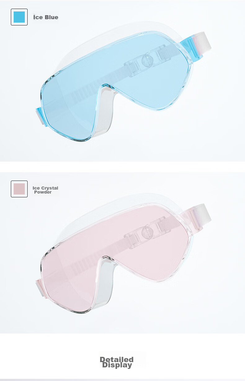 BALNEAIRE Women's Large Frame Swim Goggles HD Waterproof Anti-Fog UV Protection Diving Glasses Swimming Gear BYJ054 Tourmaline Gray 8
