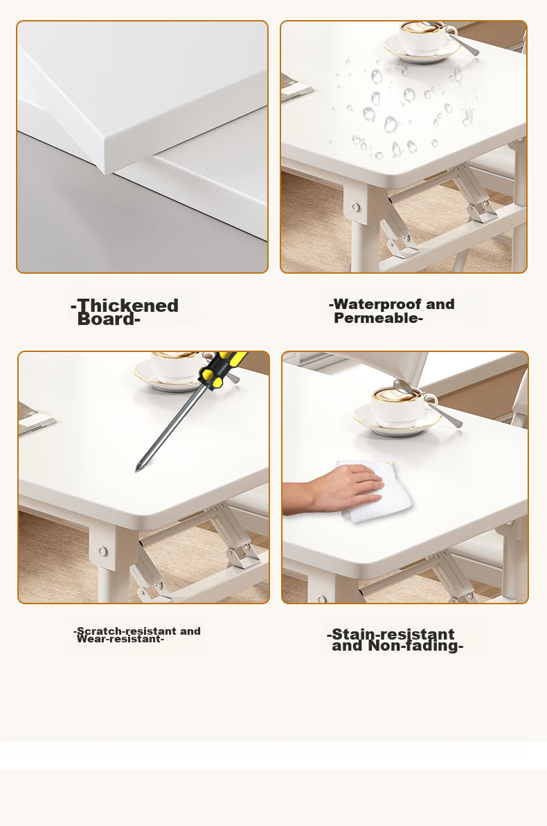 Chibailun Folding Table Computer Desk Home Bedroom Study Writing Desk Simple Bedside Desk Dining Table 100*60 9