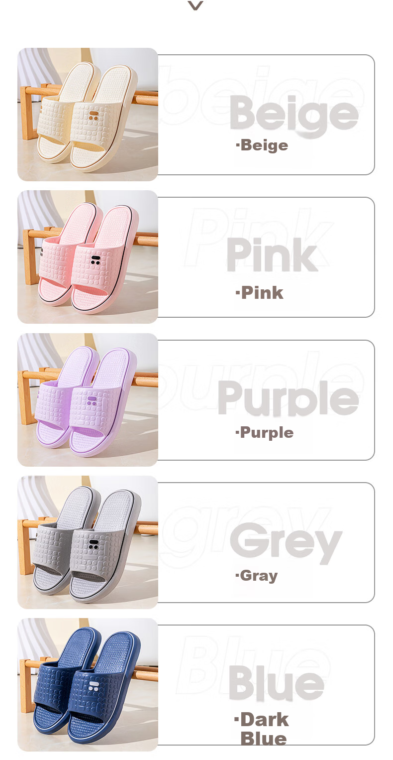 LETUO Emotion Pack Summer Indoor Home EVA Couple Thick Non-Slip Bathroom Sandals for Men, Gray 44-45 3
