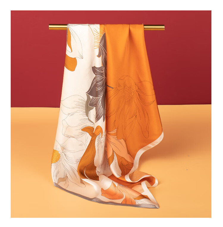 Shanghaigushi Silk Scarf, 100% Mulberry Silk Square Scarf, Satin Wrap Gift Box, Gift for Mom And Elders, Spring Breeze Brings Warmth 9