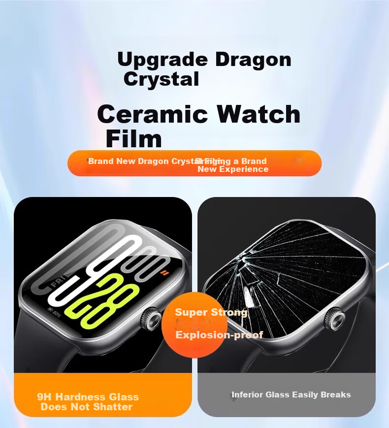 Iboann Compatible Protective Film Case for Redmi Watch 5, Tempered Glass Screen Protector for Xiaomi Watch 5, Full Coverage, Anti-Shatter And Shockproof for ESIM Versio 1