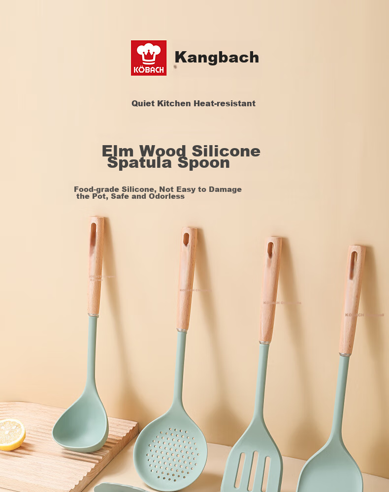 Kobach Silicone Spatula, Cooking Utensil for Non-Stick Pans, Heat-Resistant Spatula for Stir-Frying, Soup Ladle 1