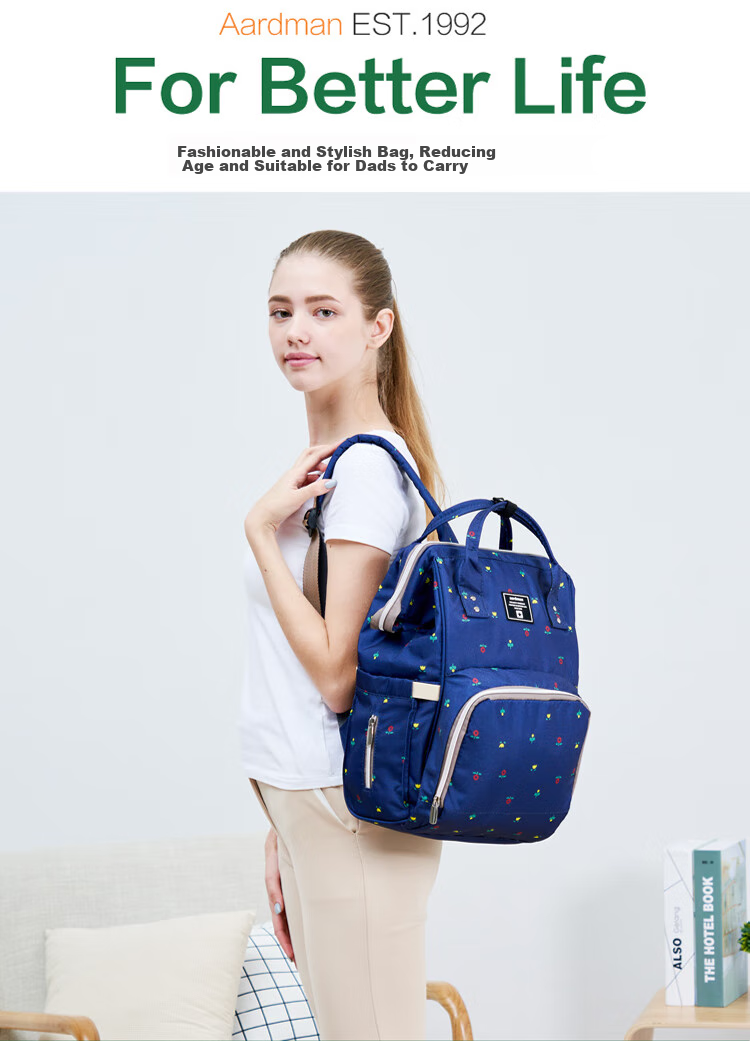 LYUBA Multifunctional Large-Capacity Mommy Bag, Work Backpack, Breast Milk Storage Bag, Fashionable Mom Bag HY1706 Camouflage Gree 2