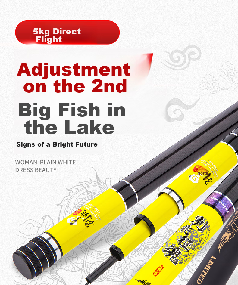 GW Biezhuo Zizun 6.3-Meter 28-Section Comprehensive Big Fish Rod, Carbon Fiber Pole, Ultra-Light Carp Rod, Lake And Reservoir Big Fish Rod 3