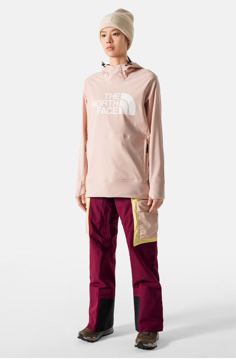 The North Face Knitted Sweatshirt for Women, Outdoor Windproof And Warm Pullover 7UUK, Black/ORN, Size S 6