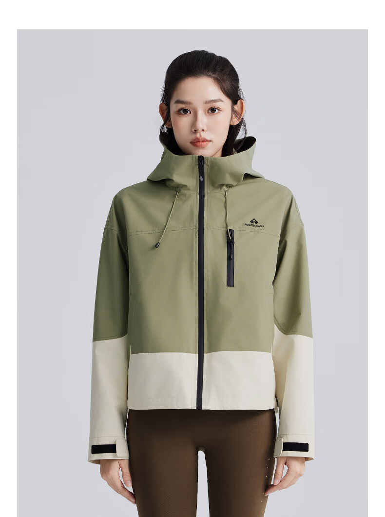 Pioneer Camp New Women's Jacket, Windproof And Waterproof Long-Sleeve Coat, Outdoor Short Hooded Jacket for Women, Spring And Autumn Style, Commuter Wear 15
