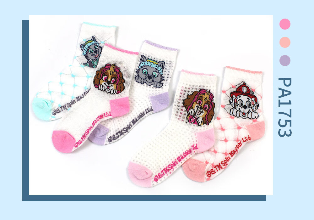PAW PATROL Children's Socks, Mesh Socks, Boys' Short Socks, Baby Kids' Student Girls' Mid-Calf Cartoon Socks PA1753 18-20 3