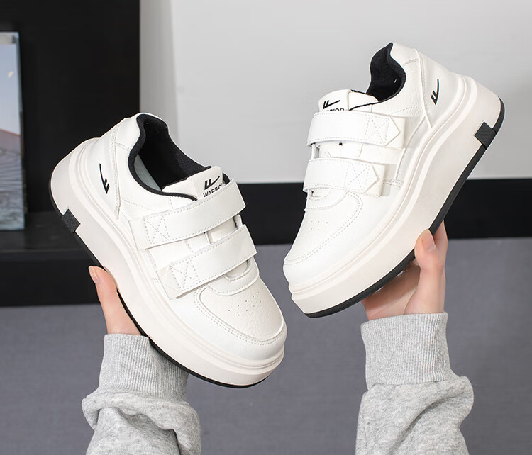 Warrior Women's Breathable Mesh Sneakers Magic Tape White Shoes L451Z Beige/Black Single Mesh Style Size 39 8