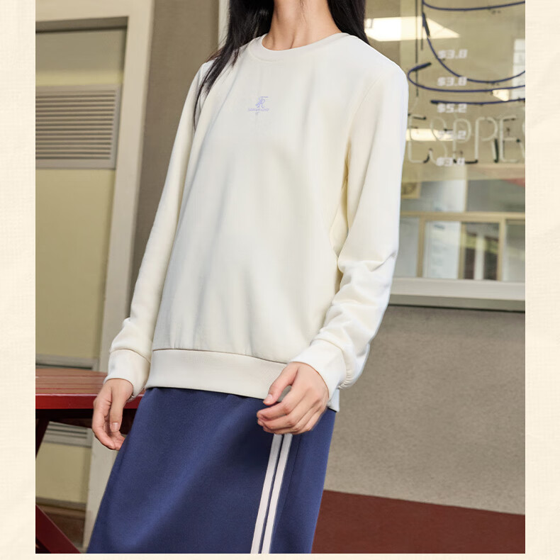 361° Women's Sweatshirt, Spring Fleece-Lined Jacket, Sports Casual Round Neck Long-Sleeve Pullover Top, 662344801D-2 14