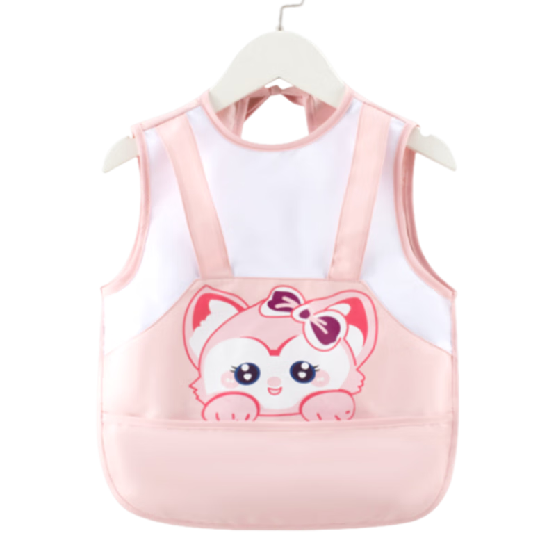 9I9 Baby Eating Smock, Summer Sleeveless Waterproof Infant Children's Bib, Drawing Apron, Adjustable A26 Pink
