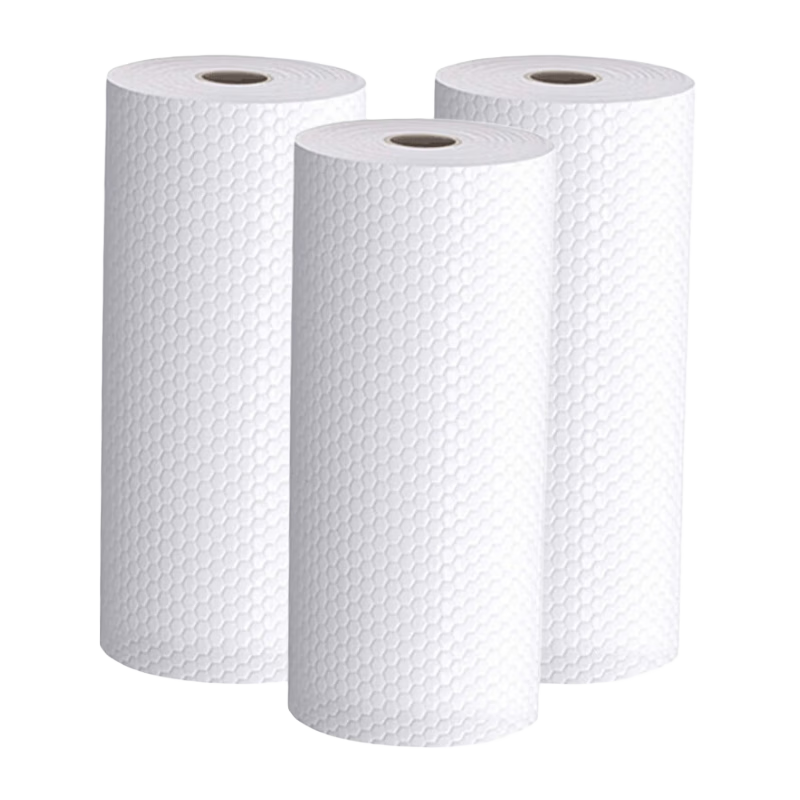 MENGTING Lazy Person's Cleaning Cloth, 450 Pieces, 3 Large Rolls, Non-Woven Fabric, Disposable Cleaning Cloth, Kitchen Paper, Oil-Absorbing, Wet And Dry Use