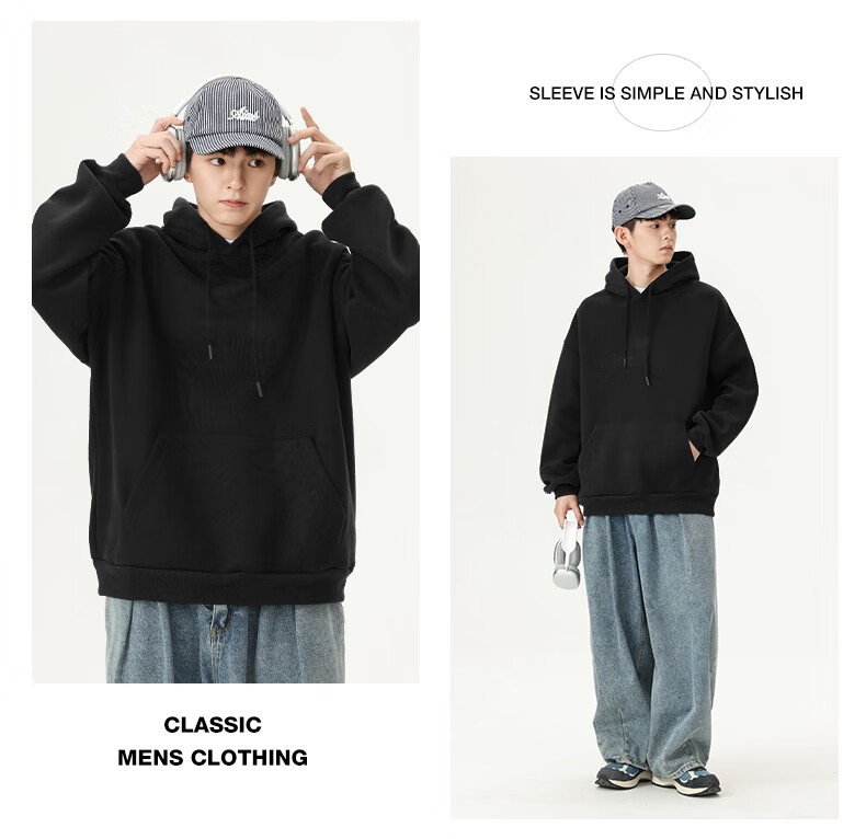 NASA GISS Hooded Sweatshirt for Men, Loose-Fitting Versatile Solid Color Sports Top, Youth Long-Sleeve Jacket, Apricot Color, 2XL 20