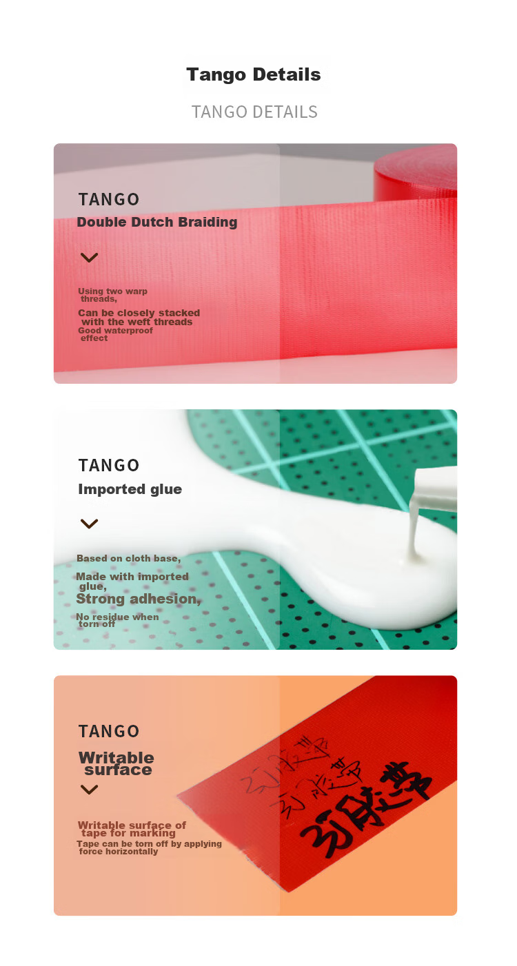 TANGO Office Strong Carpet Tape, Windproof, High-Adhesive, Wear-Resistant, Waterproof Tape, Can Be Hand-Pulled, Gray, 48mm*15y (13.7 Meters), 3 Rolls 11