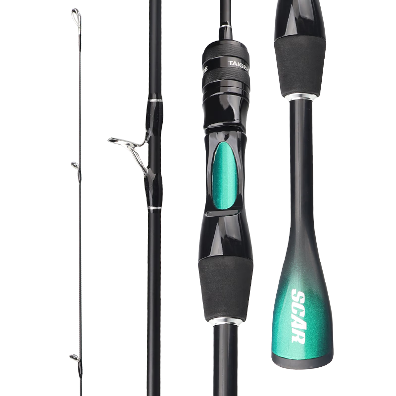 Taigek Micro-Canting Baitcasting Rod, Solid Tip Fishing Rod with Pistol Grip, 1.8 Meters Single Rod for Stream Fishing, Baitiao, Micro-Canting