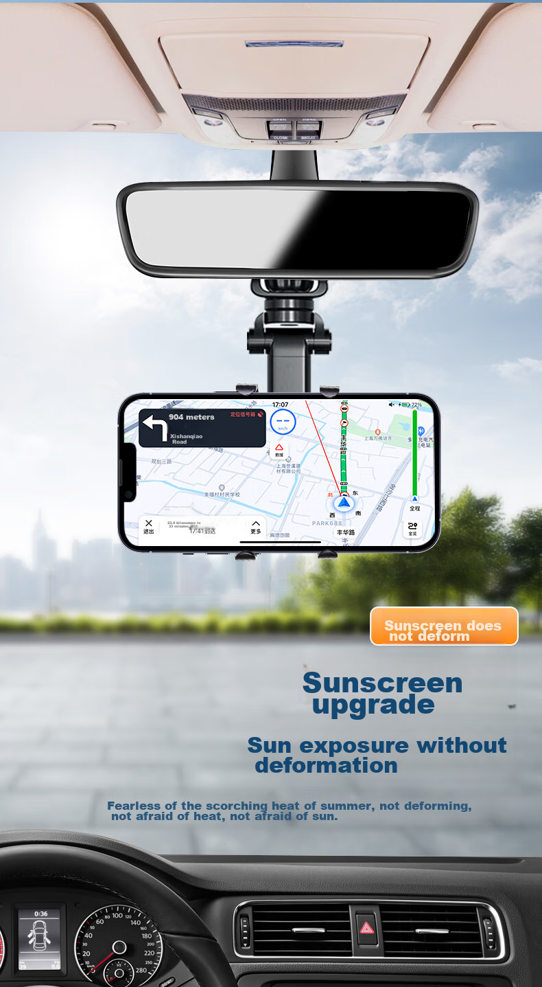 KOOLIFE Rearview Mirror Phone Holder, Car Phone Mount Universal Multifunctional AR Navigation Bracket with Rotating And Extendable Desig 9