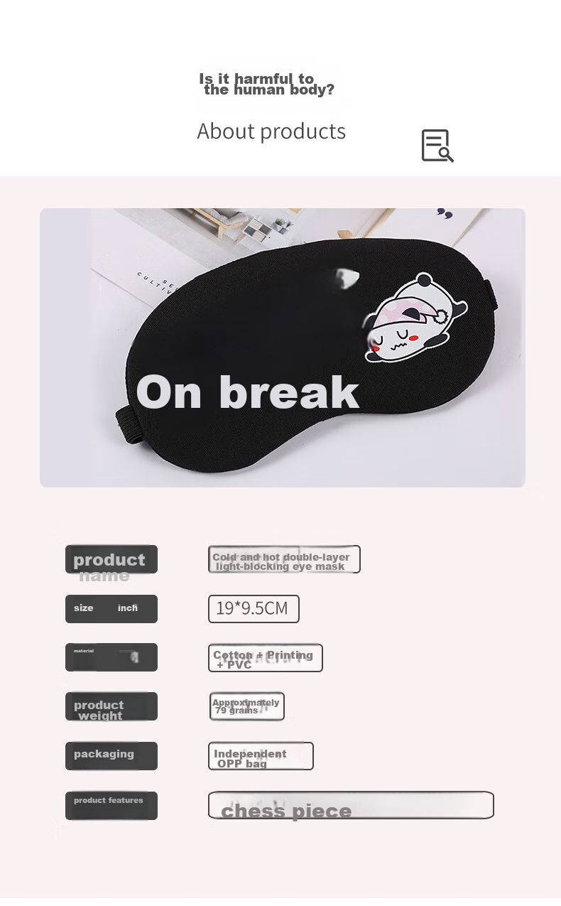 JOYTOUR Eye Mask, Sleep 3D Eye Mask, Light-Blocking Ice Pack Eye Mask for Children And Adults, Ice Bag Eye Mask, Eat Me 2