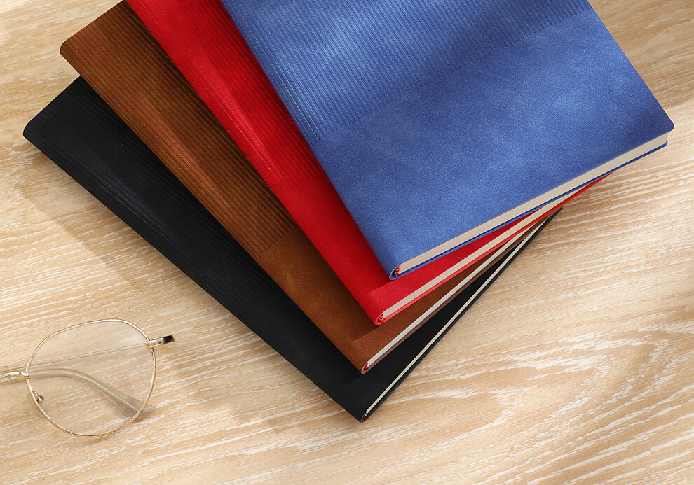 Zuolanzhe B5 Business Notebook, Stylish Customizable Soft Leather Cover Journal, Thick Stationery Notebook, Diary, Work Log, Meeting Record Book, Red 2