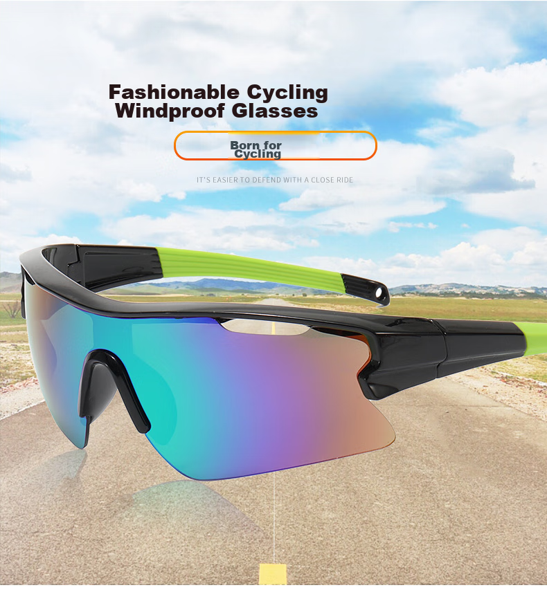 BIKEBROS Cycling Glasses, Multi-Color Windproof Mountain Bike Glasses, Sports Outdoor Running Motorcycle Bicycle Riding Equipment, Bicycle Accessories [Night Vision Black Frame with Yellow Film] 1