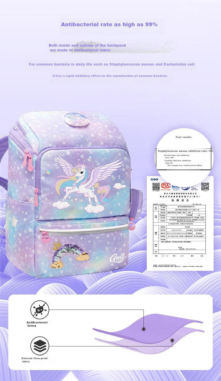 Gmt for Kids Children's Backpack, Lightweight Spine-Protecting And Load-Reducing Shoulder Bag for Primary School Students, Large Capacity Gift for Grades 1-4 Girls, Starlight Mermaid Desig 10