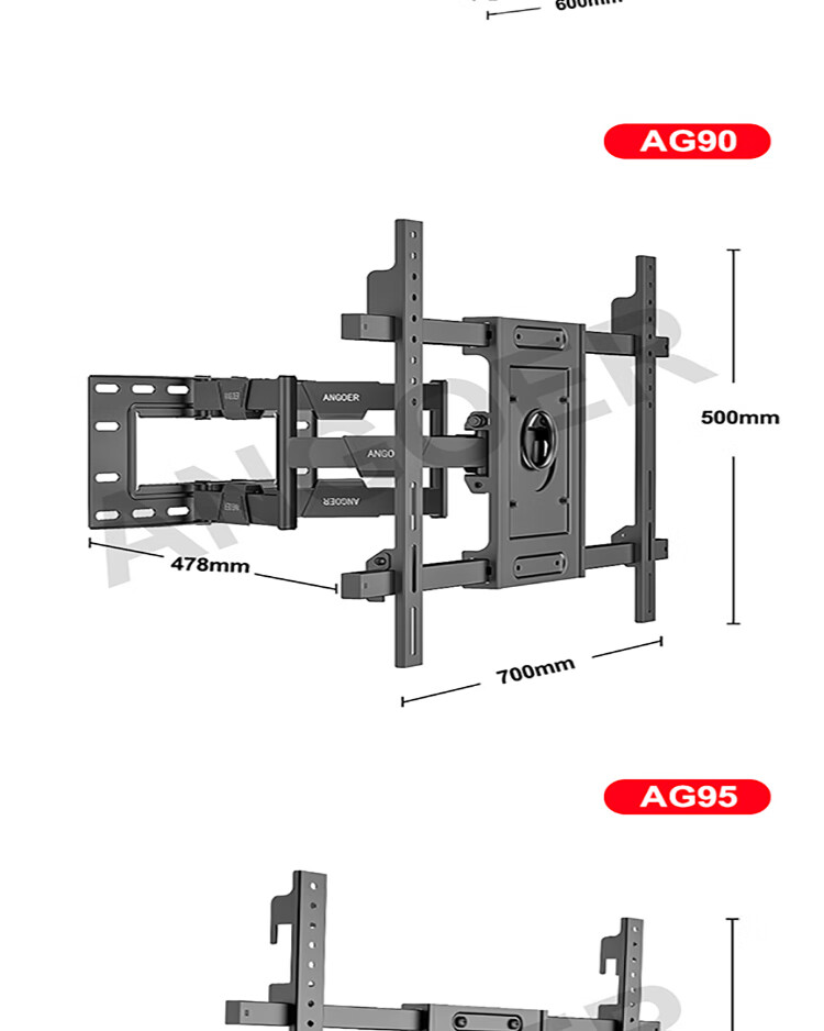 Aige Universal TV Mount Suitable for 55-120 Inch Extendable Rotating Bracket, Compatible with Multiple Brands, TV Stand AG-100 11