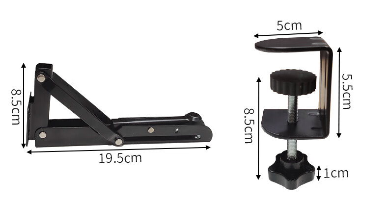 Antga Desktop Extension Board Foldable No-Drill Desktop Extension Bracket Square Light Walnut 65x24cm 12