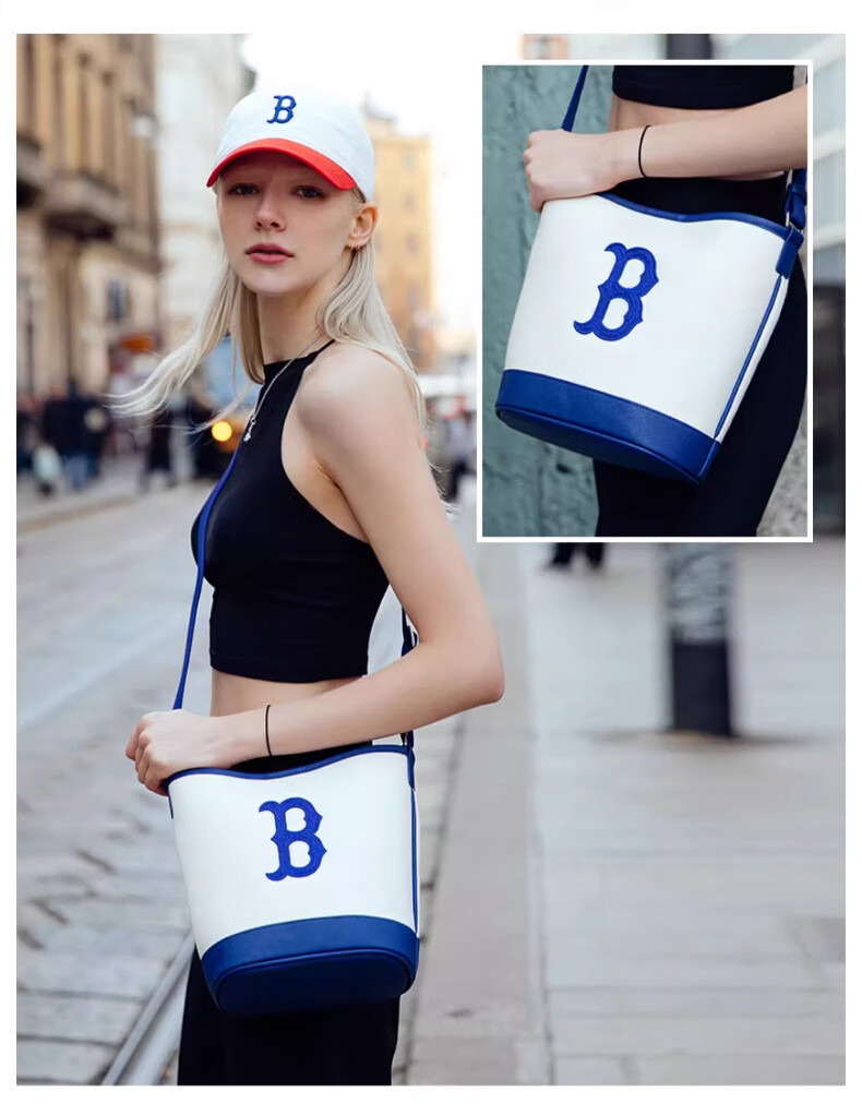 MLB Handbag, Women's Bucket Bag, Crossbody Bag, Shoulder Bag, Tote Bag, Travel Bag, Sports Bag, 3ABMS072N-50BKS 8