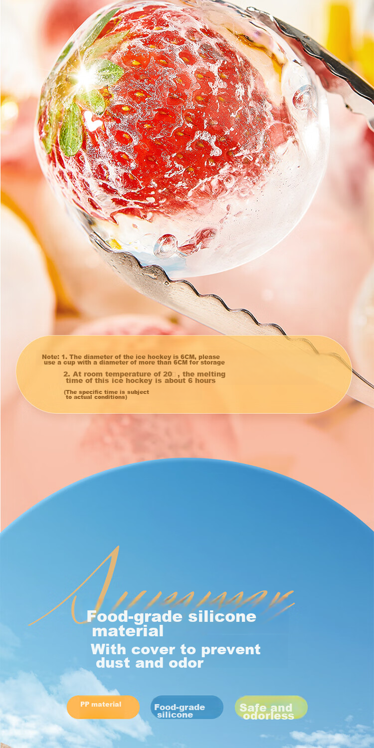 Ecoco Ice Ball Mold Whiskey Round Ice Cube Tray, Home Ice Maker, Food-Grade Silicone Large Spherical Mold E23160 7