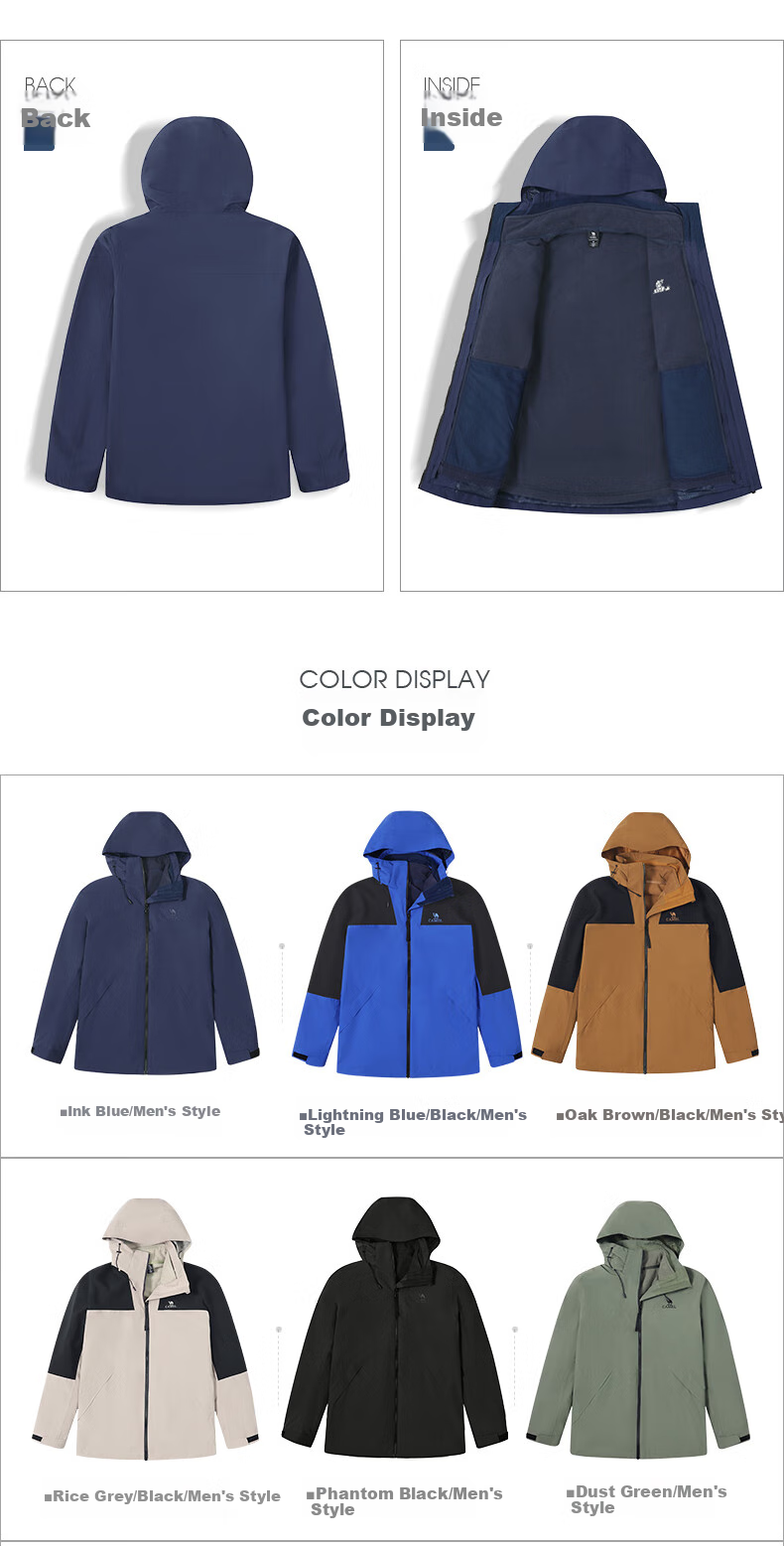 CAMEL Men's And Women's Three-In Detachable Mountaineering Jacket 118 Fairy Tale Pink/Deep Blue, Women's S 10