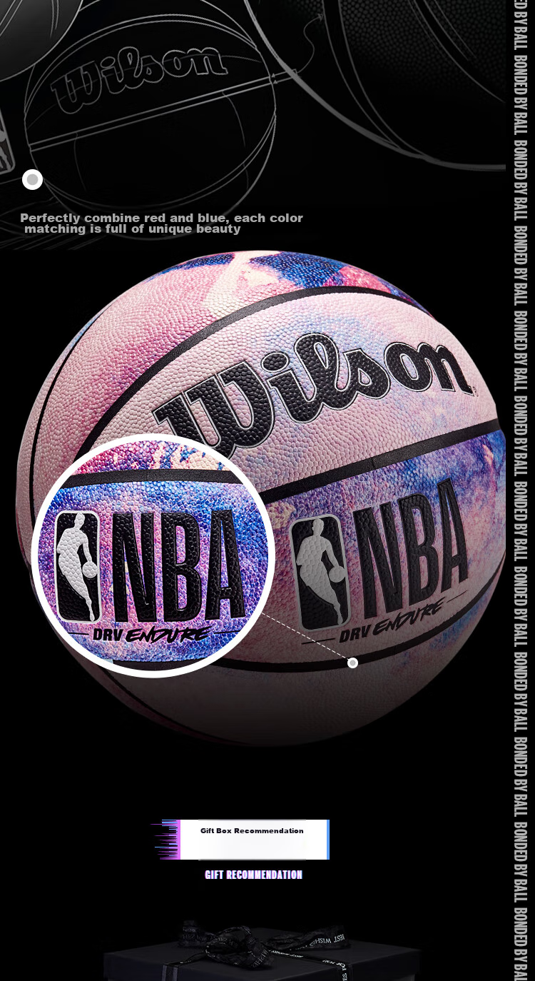Wilson Official NBA DRV ENDURE Series Tie-Dye Design Pattern Random Indoor/outdoor Size 7 Basketball 5