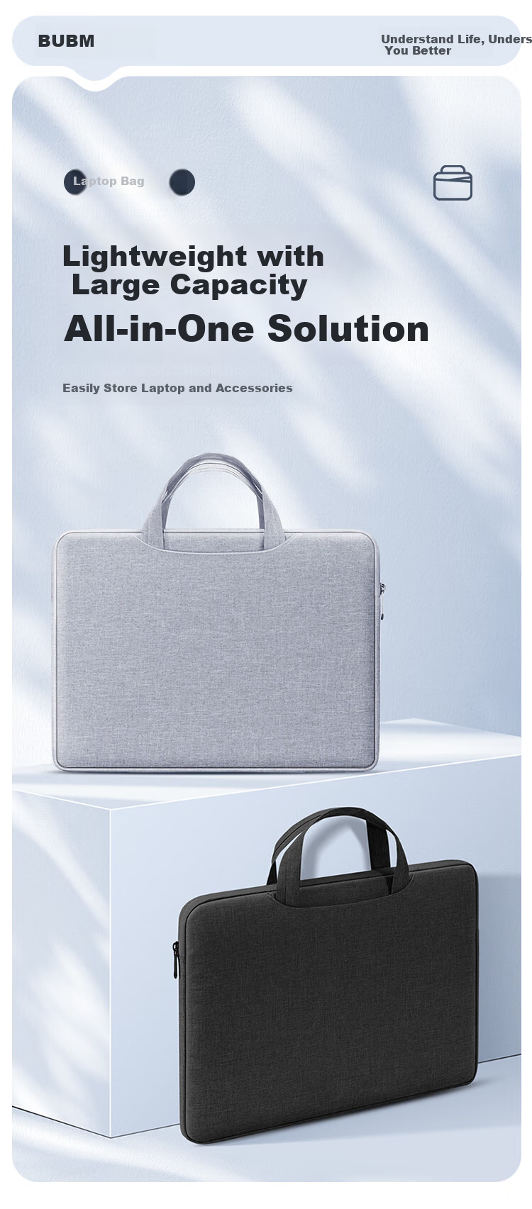 Biyoumei Laptop Bag, Handheld, 14-Inch, Simple Design, Compatible with MacBook, Lenovo, Huawei, Slim Style, Briefcase for Laptops 1
