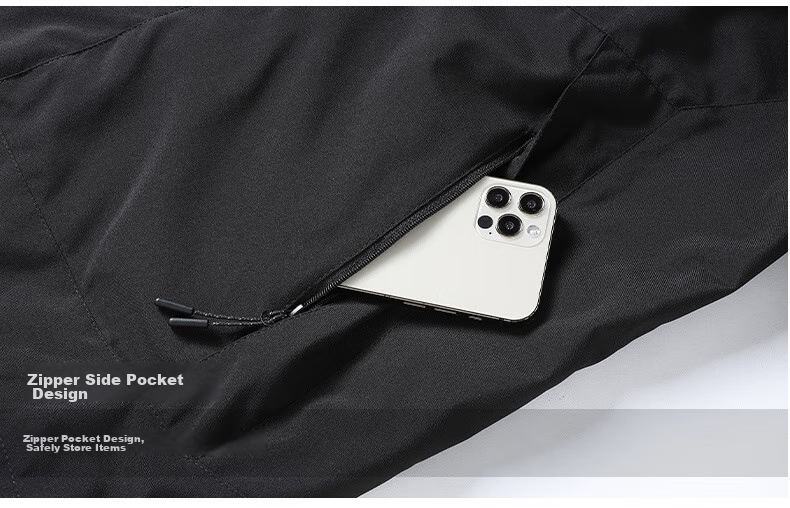 JEEP SPIRIT Men's Windbreaker Jacket for Spring, Autumn And Winter Outdoor Three-In Hooded Mountaineering Coat, Gray, 4XL 23