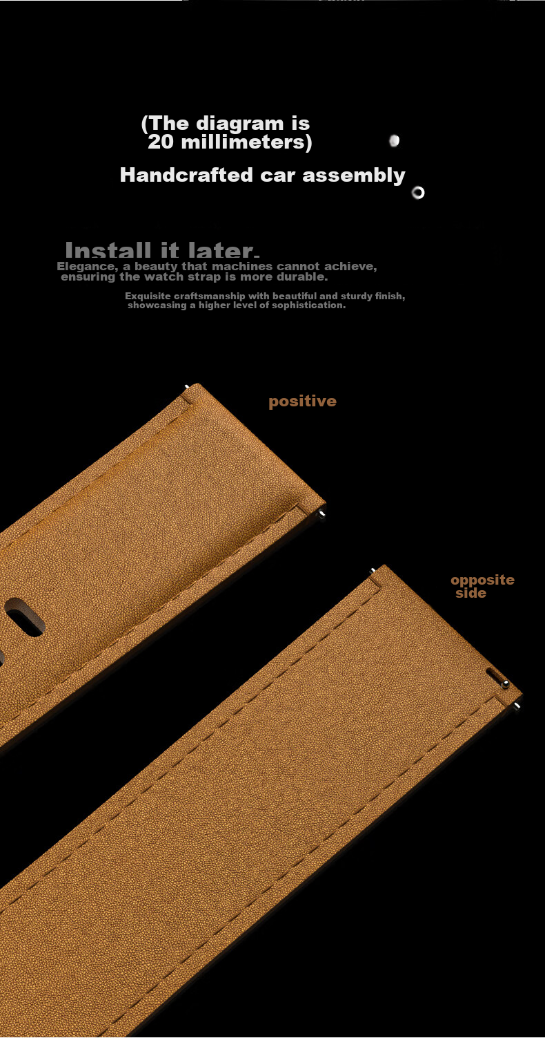 CangHua Genuine Leather Watch Strap Compatible with Xiaomi Watch 5/S5/S4/S4 Sport/S3/S2/S1/S1Pro/color2, Business Style Wristband, Black 10