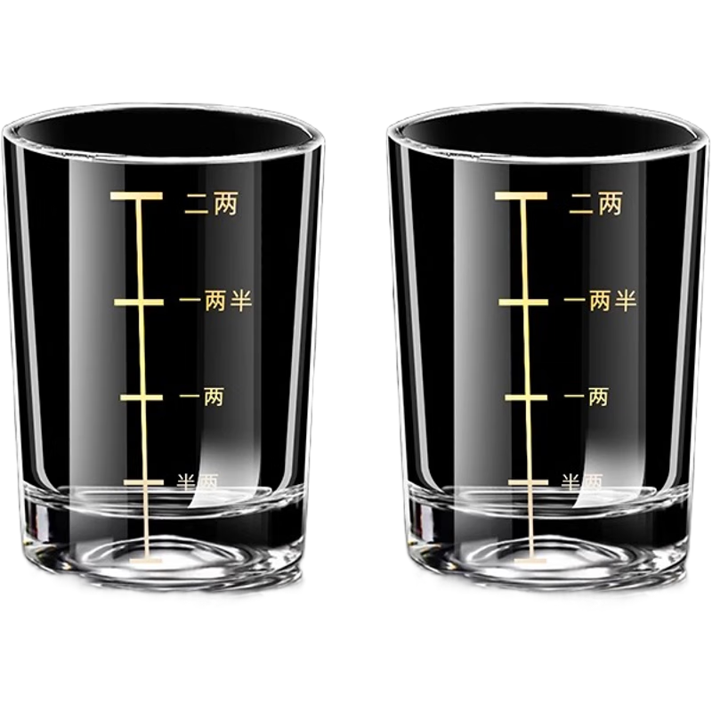 Jidu Space Baijiu Glass Set, 60ml Gold-Trimmed Graduated High-End Lead-Free Glassware for Home Use