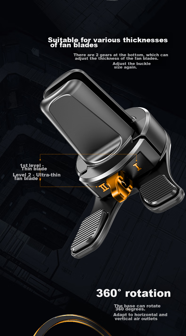 Leeioo Car Phone Holder, Universal Air Vent Mount for Navigation, Alloy Interior Accessory, Essential for Vehicles 12