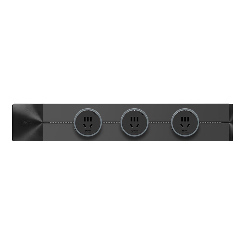 BULL Concealed Track Socket, Movable Wall Socket, Recessed/Power Strip/Extension Cord, Multifunctional Socket, 50cm Track + 3 Five-Hole Sockets, GQ1 Black