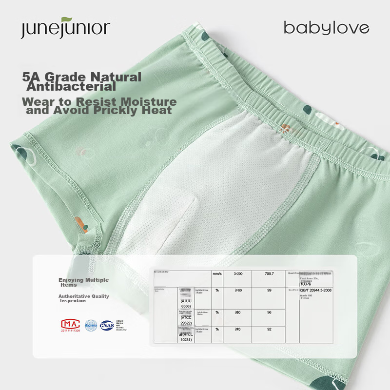 Junejunior [Under Babylove Brand] Children's Underwear for Boys And Girls Aged 3-12, 3D Cut Boxer Briefs, Spring And Summer, 3-Pack