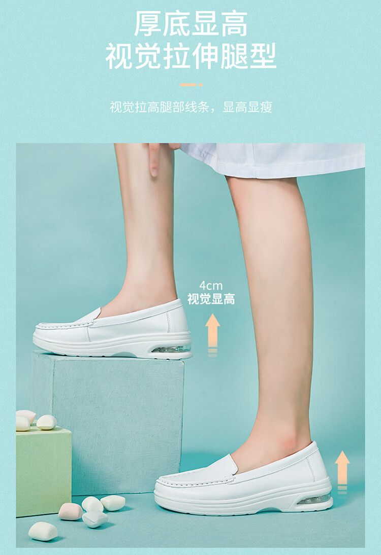 Warrior Casual Shoes for Women, Solid Color Nurse Shoes, Versatile White Sneakers, Women's Flat Shoes WLY(JS)-0024 White 37 7