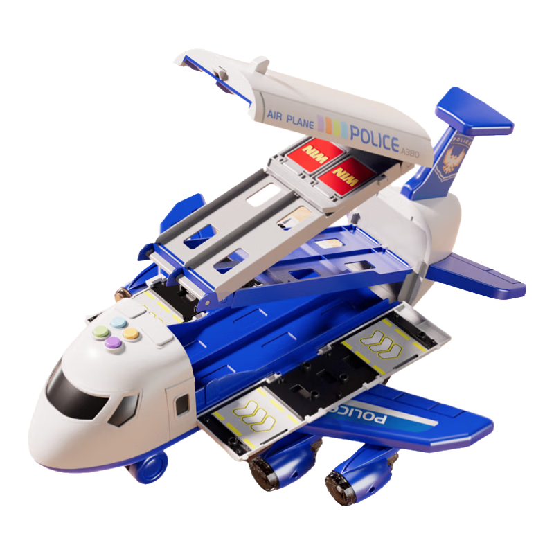 Kuangyeqishi Children's Toy Airplane, Boys' Inertia Passenger Plane Model, Early Education Simulation Transforming Ejection Track, 3-6 Years Old Birthday Gift