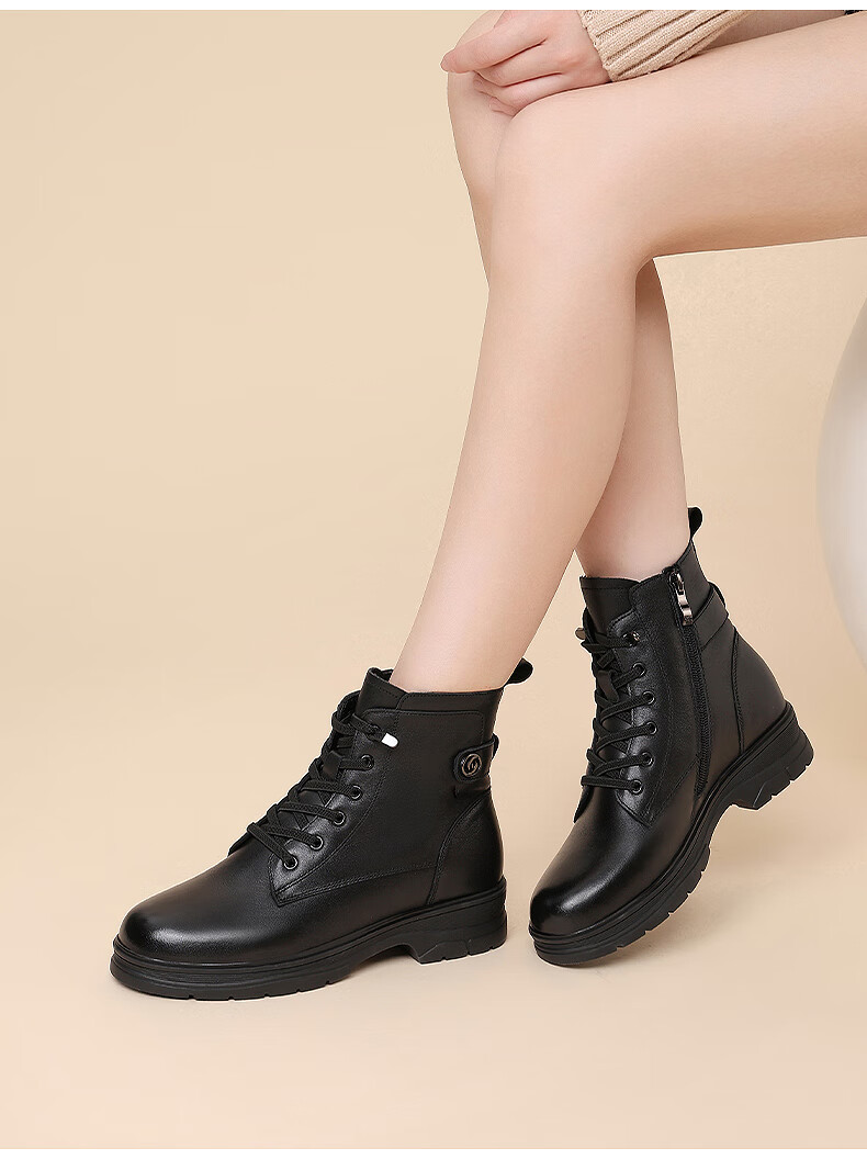 Red Dragonfly High-Top 6-Eyelet Martin Boots Women Fleece-Lined Warm Cotton Short Punk Style Leather Boots WTC434041H 2