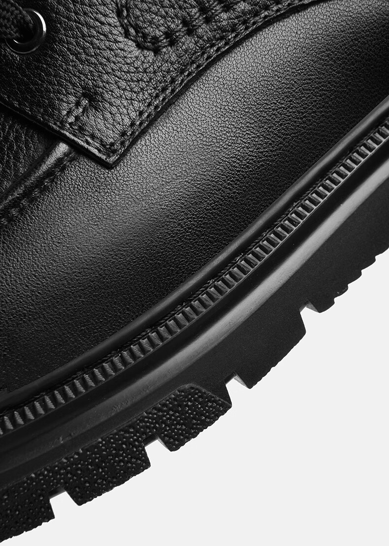 HLA Spring Men's First Layer Cowhide Leather Dress Business Casual Shoes 010A Black Size 43 14