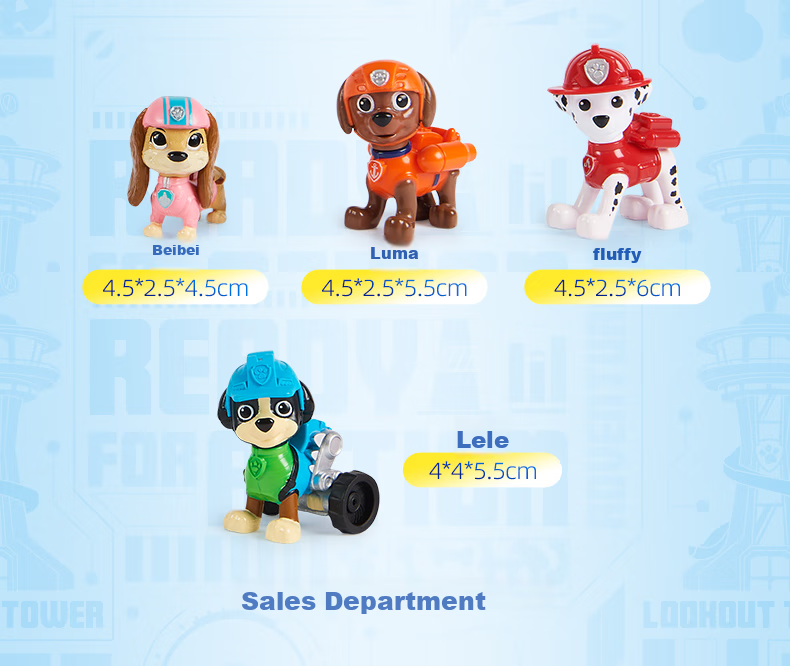 PAW PATROL Toys, Rescue Dogs, Christmas Gifts for Boys And Girls, Children's 10th Anniversary, Dog Figurines, Decorations Set 20