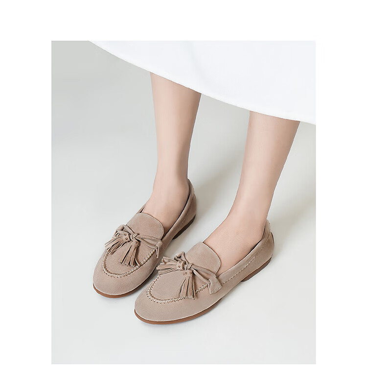 Laird 2026 Spring Summer Commuter Simple Sheepskin Comfortable Loafers Women 12601 Milk Tea Almond BDS 34 2