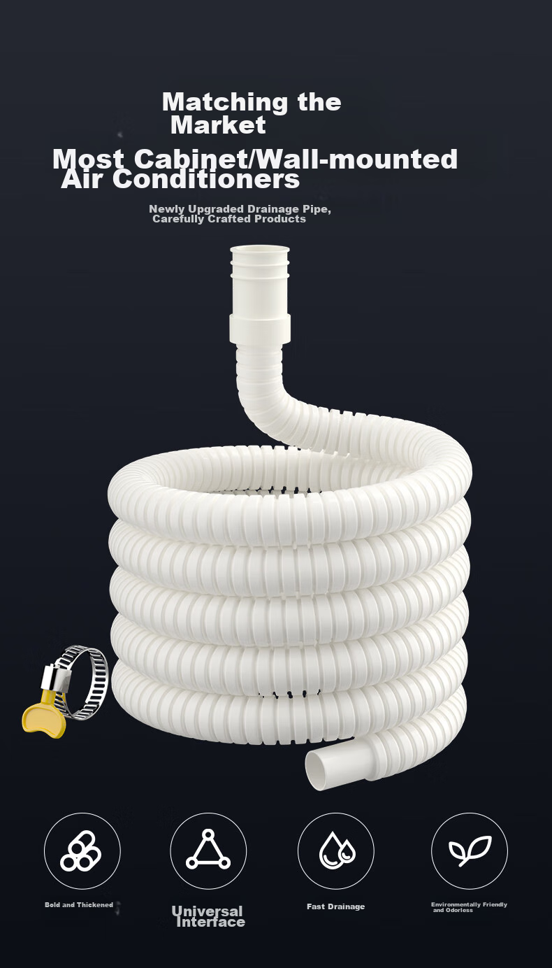 Muvi Air Conditioner Drainage Pipe Extension Tube, Anti-Aging Outdoor Unit Condensation Drip Water Hose Drainage Pipe, 3 Meters 2
