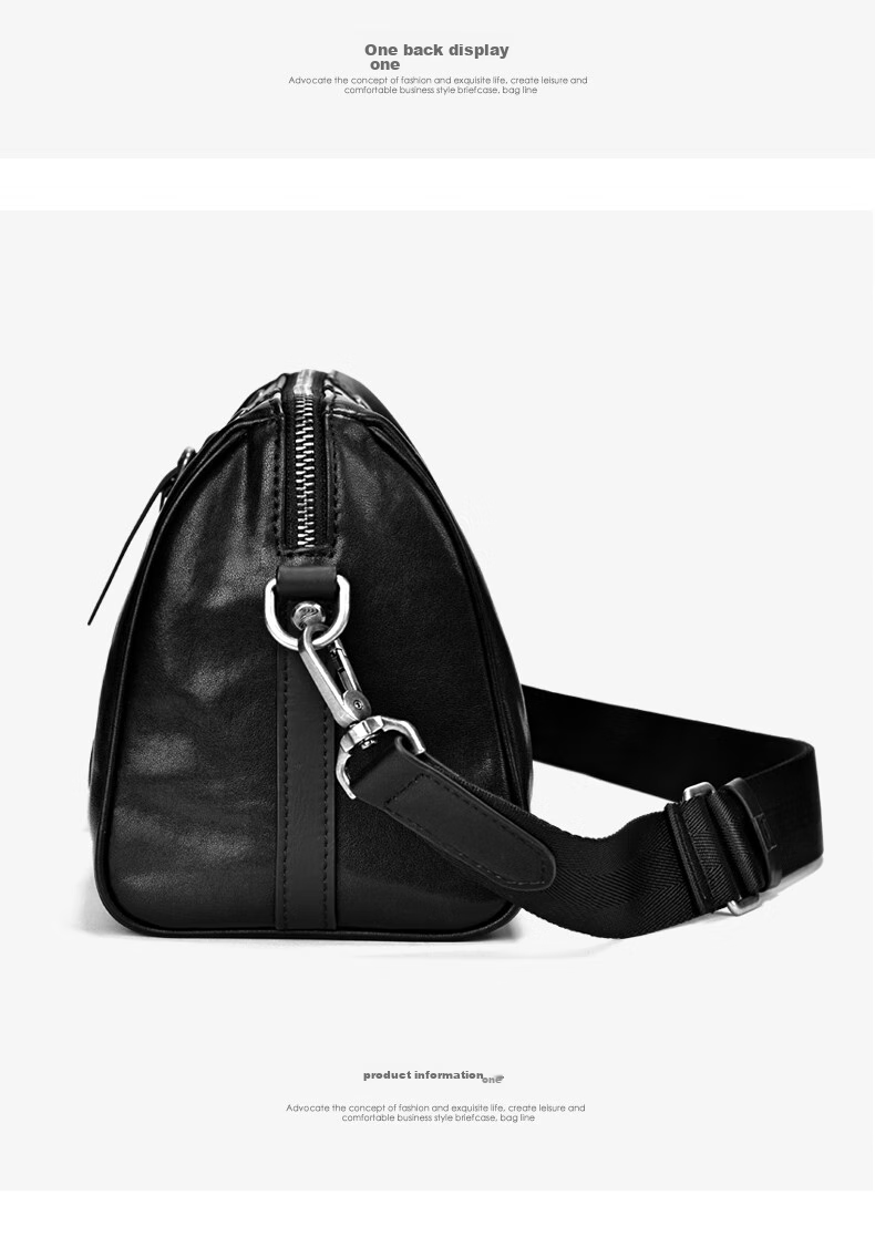 Pabojoe Top-Grain Leather Shoulder Crossbody Bag, Large Capacity Shoulder Bag, Commuter Backpack for Men, Versatile Fashionable Trendy Men's Bag 11