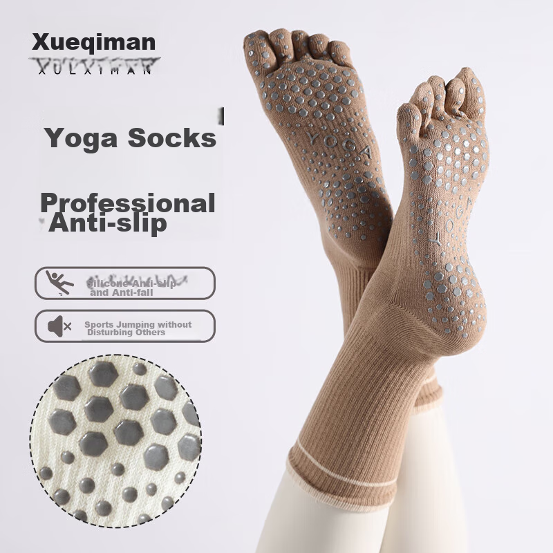 XUEXIMAN Yoga Compression Sports Socks for Women, Mid-Calf Fitness Socks, Professional Running Jump Rope Long Compression Socks, Yoga Calf Socks