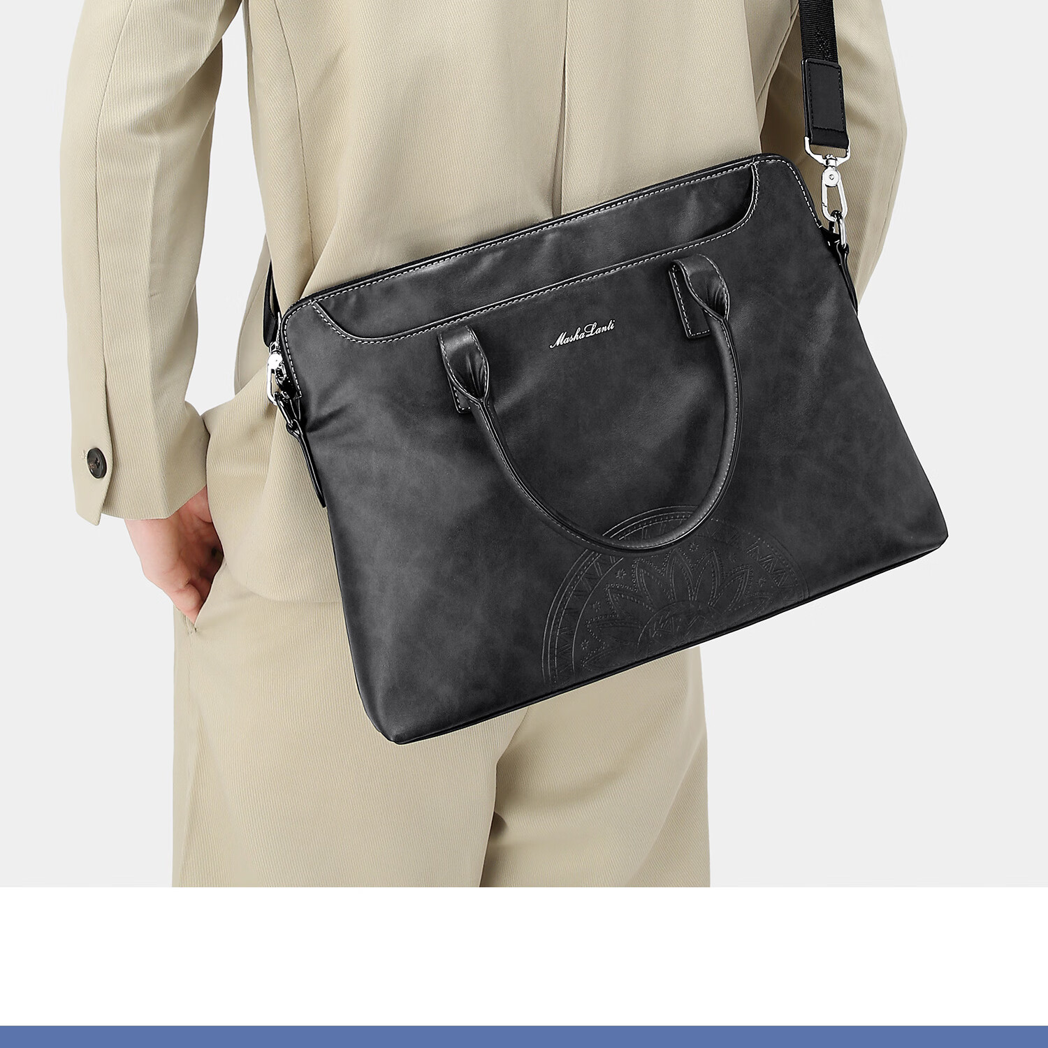 MashaLanti Men's Business Briefcase, Large Capacity Laptop Bag, Handbag for Travel, Shoulder Crossbody Bag, Practical Father's Day Gift 6