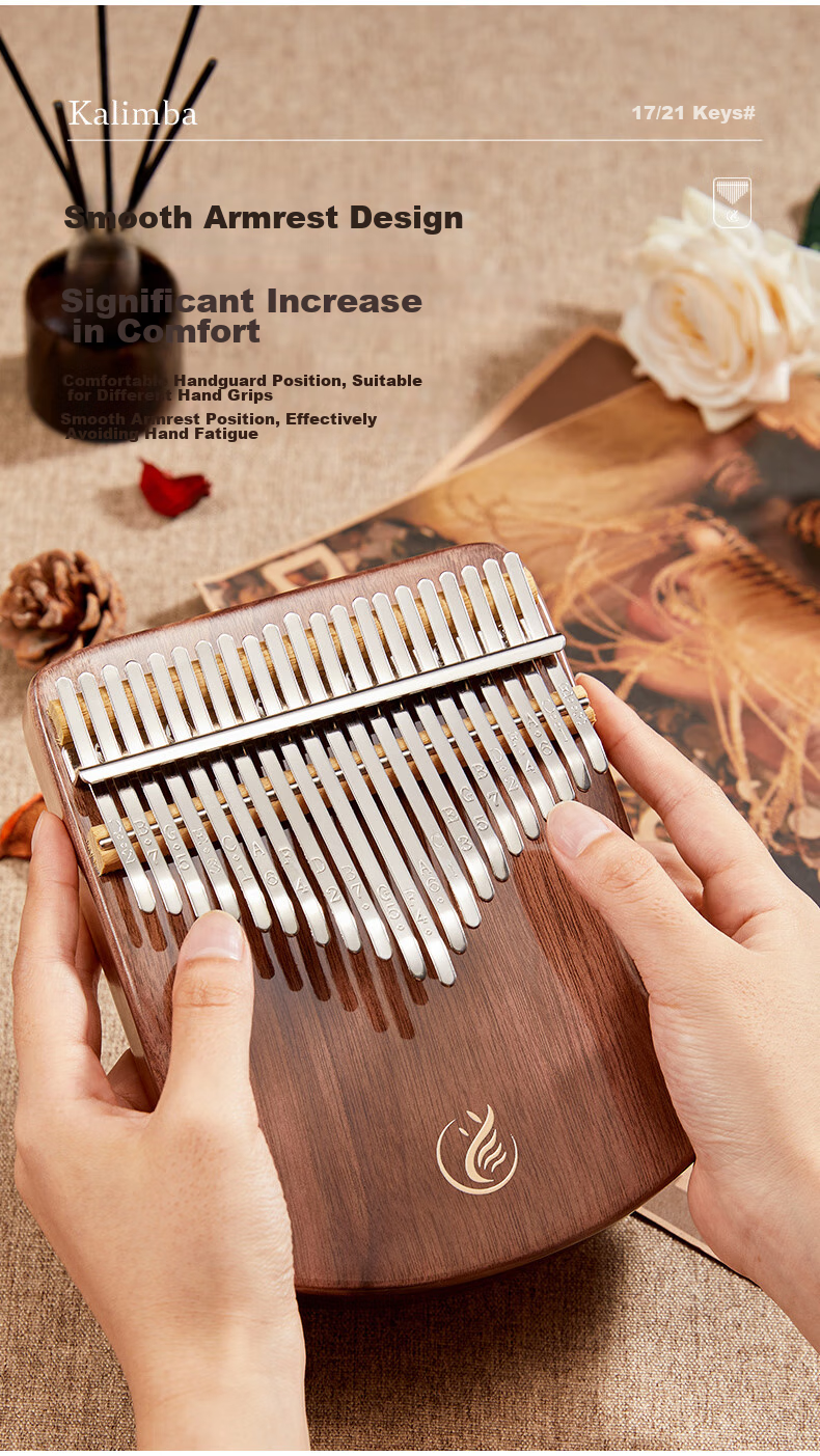 Asasi Kalimba Thumb Piano, 21 Keys, Rosewood, Portable Finger Piano for School Students And Children, Birthday Musical Instrument Gift 4