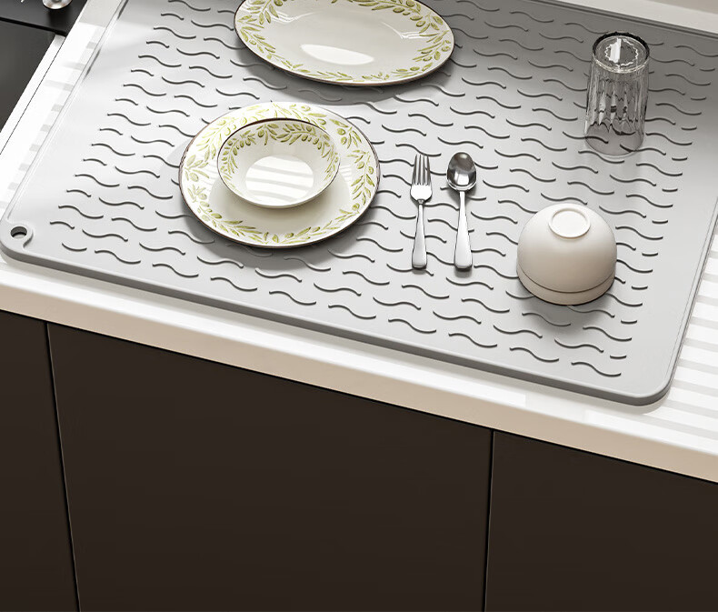 Siwangongli Heat Insulation Mat, Draining Mat, Kitchen Protective Silicone Pad, Countertop Mat, Cutting Board Non-Slip Mat, High Temperature Resistant Anti-Scalding Mat, Placemat 6